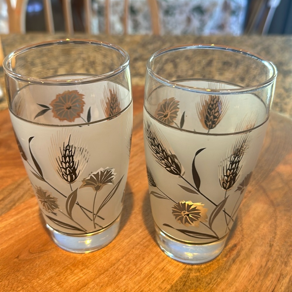 MCM Libbey silver 12 oz wheat glasses